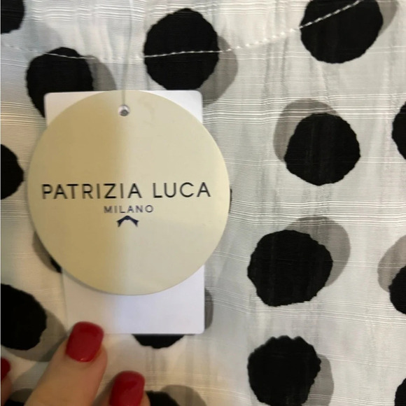 NWT Patrizia Luca Milano rayon/polyamide blend dot print oversized babydoll S/M - Picture 4 of 6